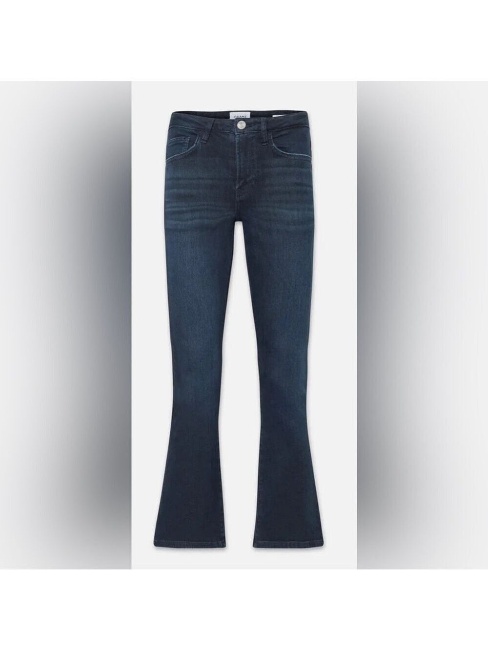 Frame Le Crop Mini Boot jeans in dark wash.